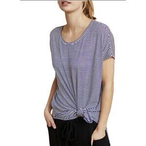 Anthropologie Floreat Blue and White Striped Oversized Tunic Top Size XS